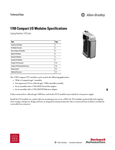 1769 Compact I/O Modules Specifications