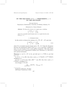 ON THE EQUATION det∇ϕ = f PRESCRIBING ϕ = 0 ON THE