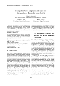 Introduction to the special issue (Vol. 1)