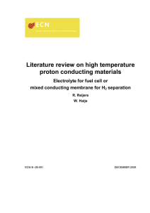 Literature review on high temperature proton conducting materials