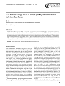 The Surface Energy Balance System (SEBS) for estimation of