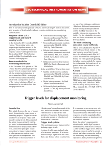 Trigger levels for displacement monitoring