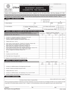 CTX-R / Resident Agent`s Cigarette Tax Return