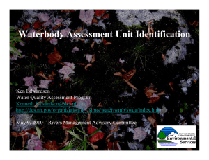Waterbody Assessment Unit Identification