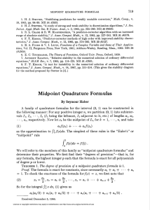 Midpoint Quadrature Formulas