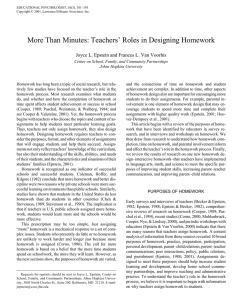 More Than Minutes: Teachers` Roles in Designing Homework