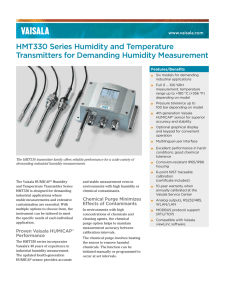 HMT330 Series Humidity and Temperature Transmitters for