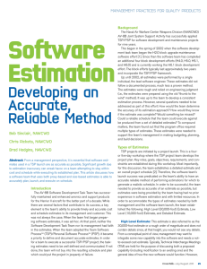 Software Estimation: Developing an Accurate, Reliable Method