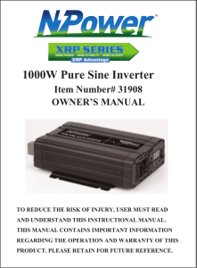 1000W Pure Sine Inverter - Northern Tool + Equipment