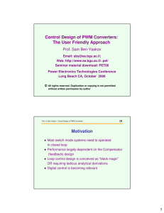 Control Design of PWM Converters: The User Friendly Approach