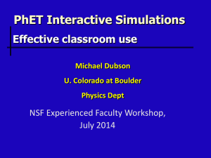 PhET Michael Dubson U.Colorado at Boulder Physics Dept