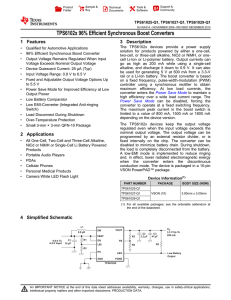 TPS6102x 96% Efficient Synchronous Boost Converters (Rev. A)