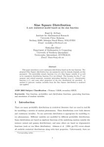 Sine Square Distribution - USQ ePrints