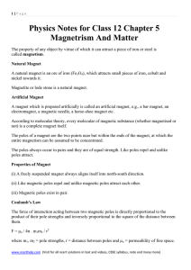 Physics Notes for Class 12 Chapter 5 Magnetrism And Matter