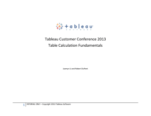 Tableau Customer Conference 2013 Table Calculation Fundamentals