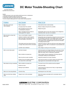 DC Motor Trouble-Shooting Chart