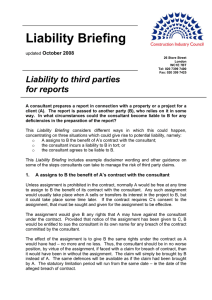 Liability to third parties for reports