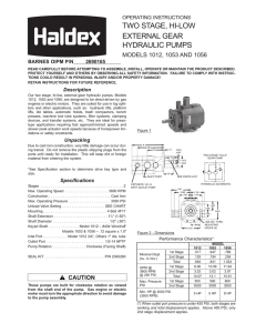 Product Manual for Concentric Hydraulic Pump
