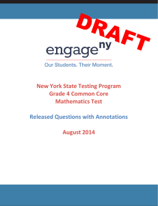 Grade 4 Mathematics Annotated 2014 State Test