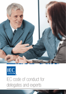 IEC code of conduct for delegates and experts