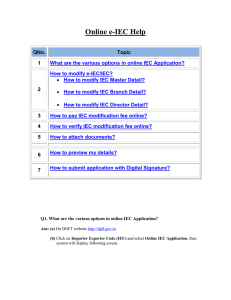 Online e-IEC Help