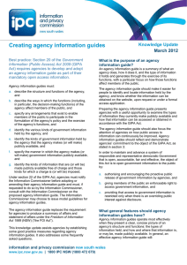 Knowledge update - Creating agency information guides