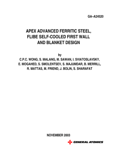 APEX Advanced Ferritic Steel, Flibe Self-Cooled