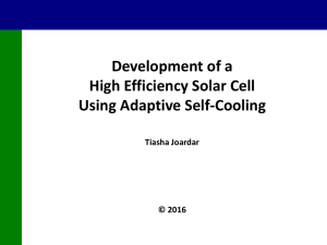 Development of a High Efficiency Solar Cell Using Adaptive Self
