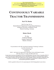 CONTINUOUSLY VARIABLE TRACTOR TRANSMISSIONS