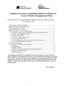 Guidance for doctors completing Medical Certificates of Cause of