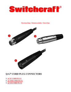 Q-G® CORD PLUG CONNECTORS