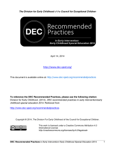 Recommended Practices - DEC