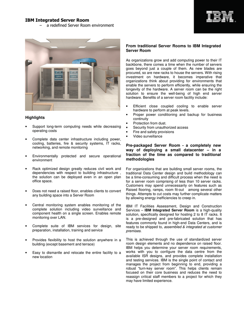 Ibm Integrated Server Room