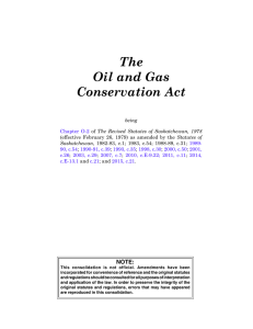 The Oil and Gas Conservation Act - Queen`s Printer