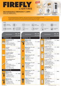 Firefly Emergency Lamps Price List March 2016