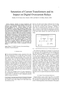 Saturation of Current Transformers and its Impact on Digital