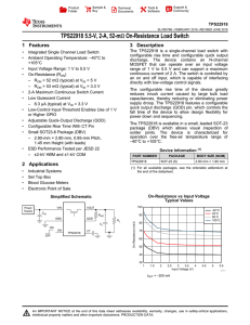 TPS22918 5.5-V, 2-A, 52-mΩ On-Resistance