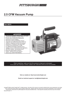 2.5 CFM Vacuum Pump - Harbor Freight Tools