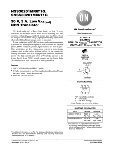 NSS30201MR6 - 30 V, 3 A, Low VCE(sat) NPN Transistor