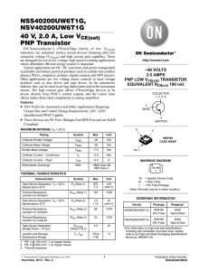 NSS40200UW6 - Low VCE(sat) Transistor, PNP, -40 V, 4.0 A