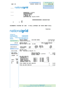 National Grid - Sample Bill Residential