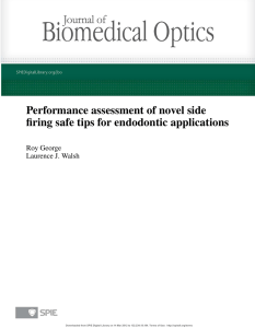 Performance assessment of novel side firing safe tips for endodontic