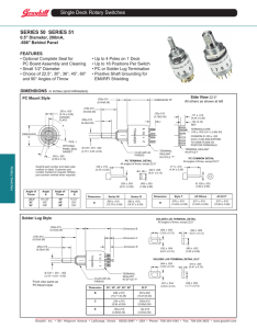 Single Deck Rotary Switches SERIES 50 SERIES 51