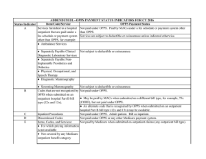 Status Indicator Item/Code/Service OPPS Payment Status Not paid