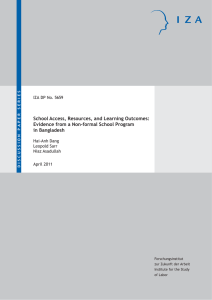School Access, Resources, and Learning Outcomes: Evidence from