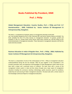 Books Published By President, XIME Prof. J. Philip