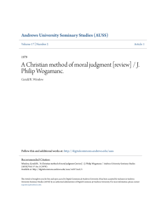 A Christian method of moral judgment [review] / J. Philip Wogamanc.