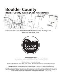 Building Code - Boulder County