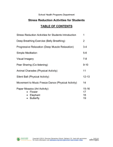 Stress Reduction Activities for Students TABLE OF