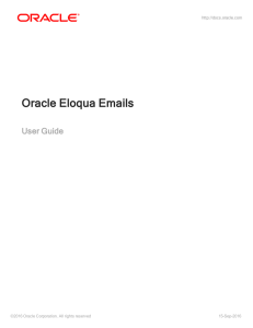 Oracle Eloqua Emails User Guide